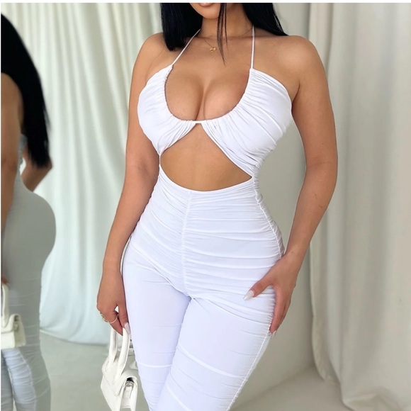Fashion Nova Snow White Give Me More Ruched Jumpsuit - Picture 9 of 9
